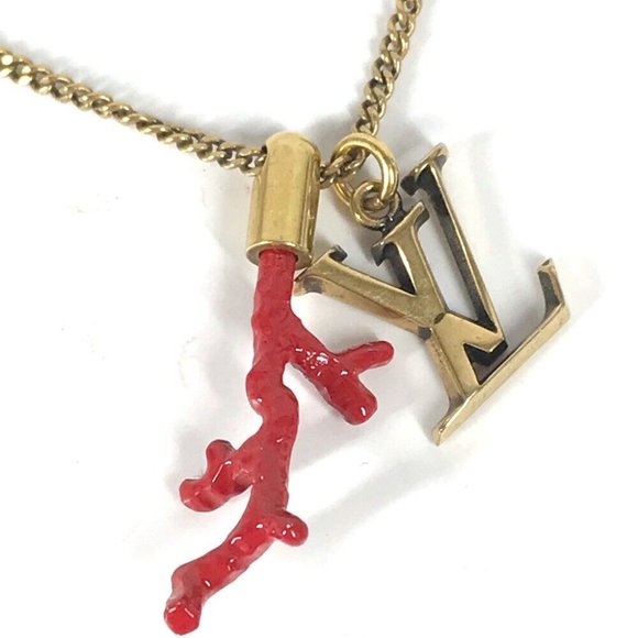 LOUIS VUITTON M68903 coral motif LV initial coral Accessories chain Necklace - Picture 12 of 16